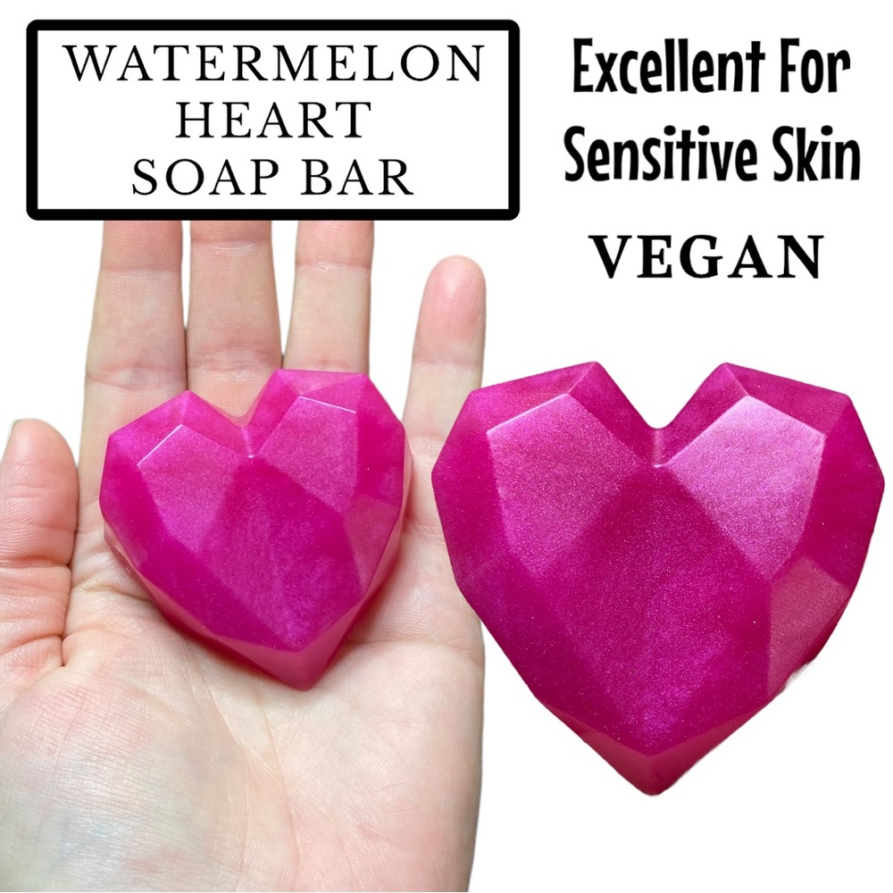 1 Heart, Watermelon l, Handmade Soap ( PRICE IS FIRM ) - Picture 1 of 1
